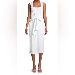 Vince 100% Cotton‎ Square Neck Sleeveless Midi Dress in White Size XS EUC!